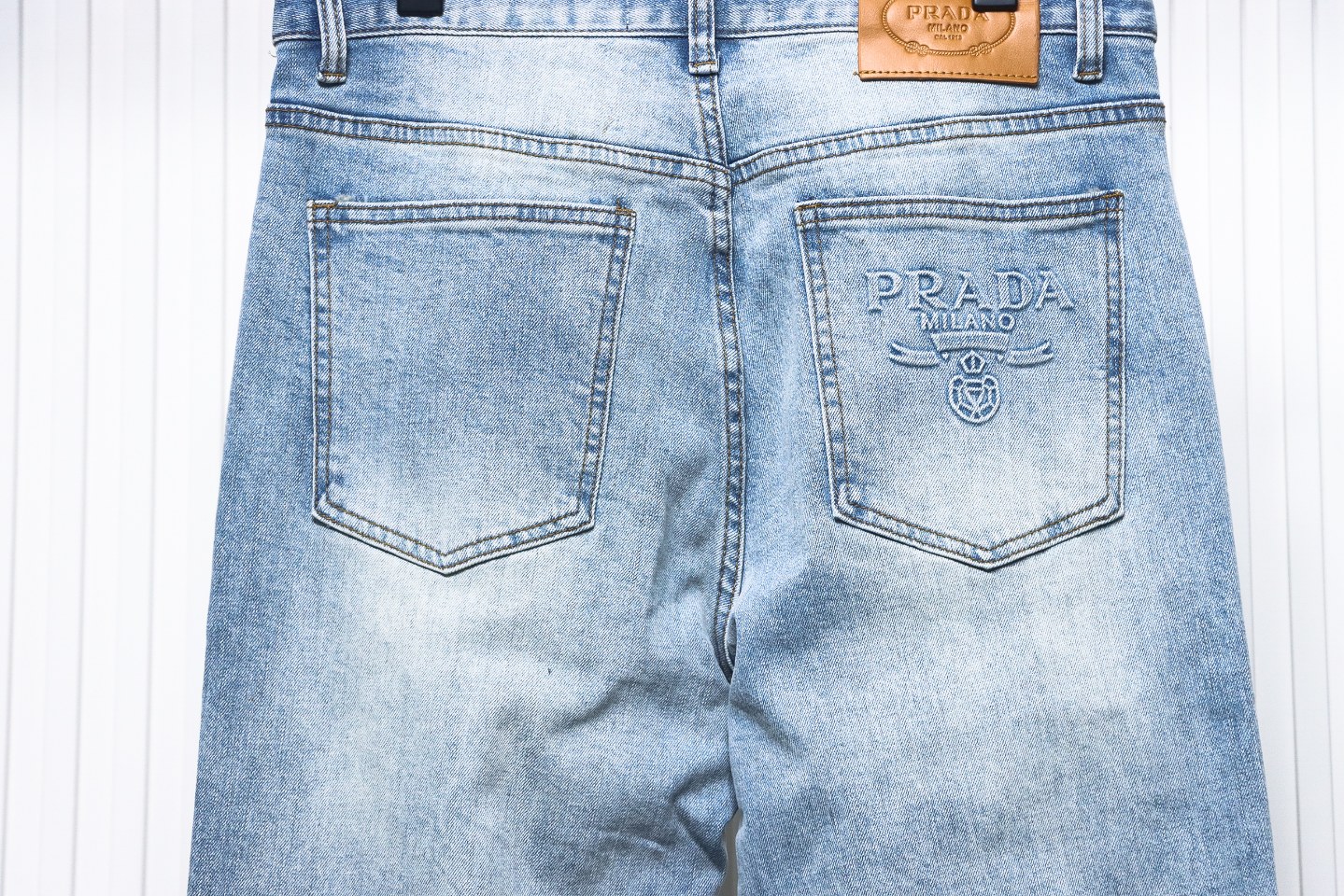 Prada Jeans With Triangle Logo On The Back 