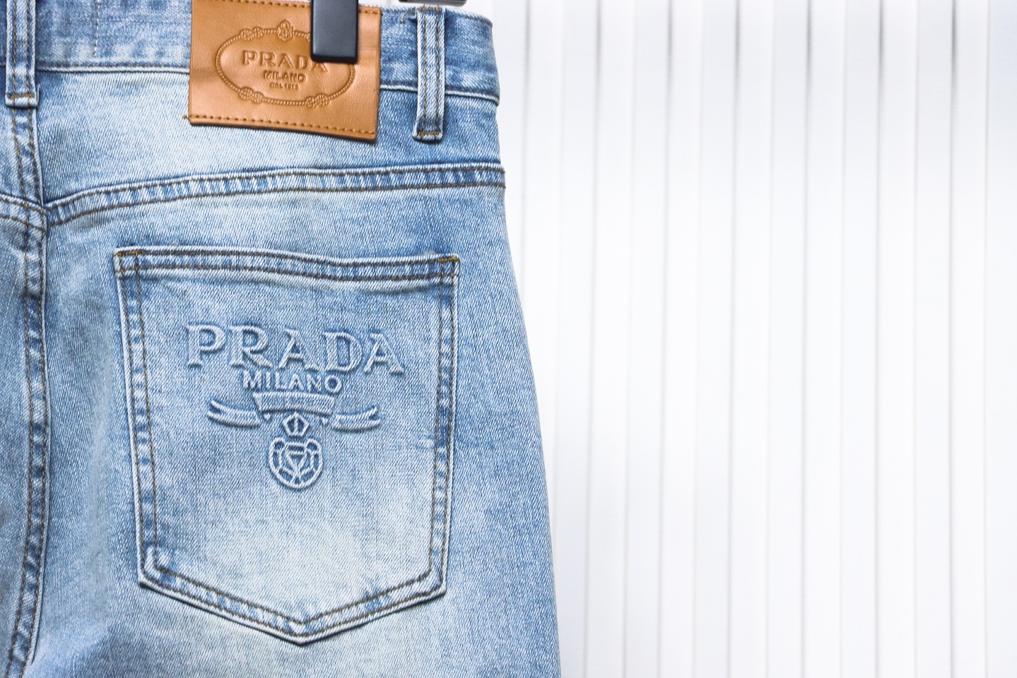 Prada Jeans With Triangle Logo On The Back 