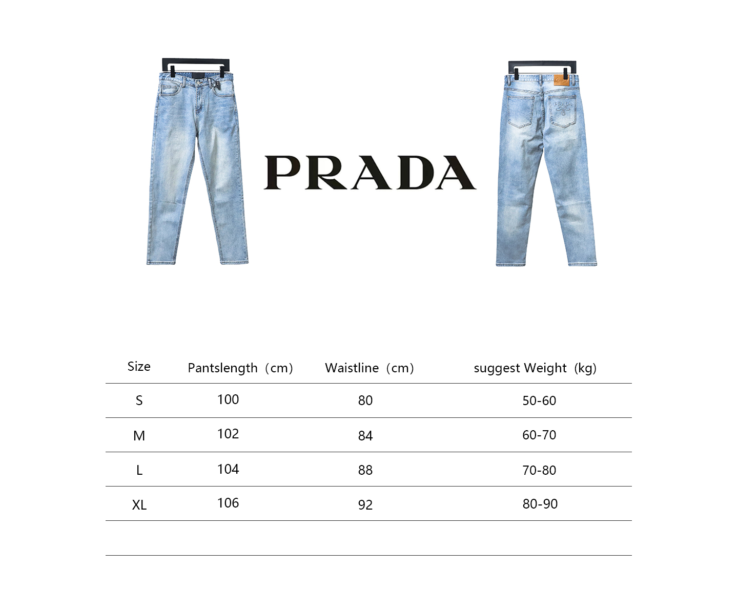 Prada Jeans With Triangle Logo On The Back 