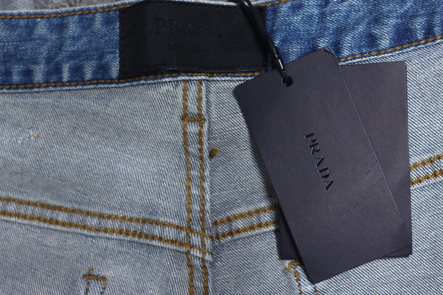 Prada Jeans With Triangle Logo On The Back 