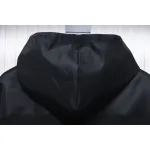 Prada Paneled Zip-Up Crew Neck Hoodie Black