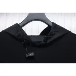Prada Paneled Zip-Up Crew Neck Hoodie Black