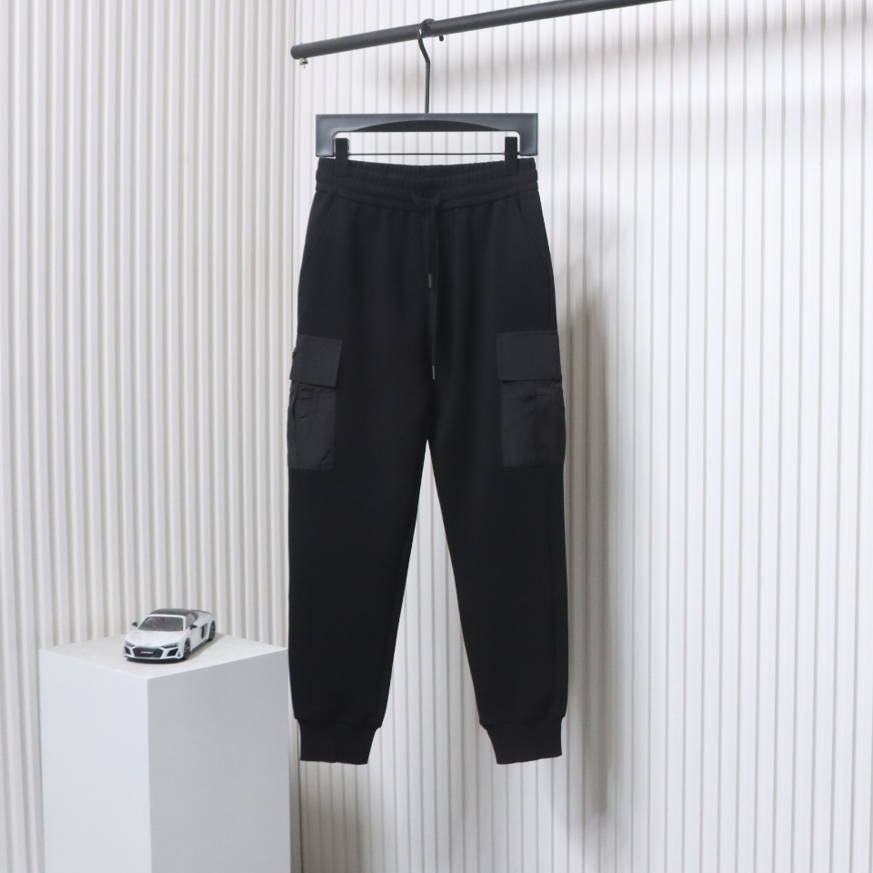 Prada Pocket Triangle Logo Cargo Trousers Black