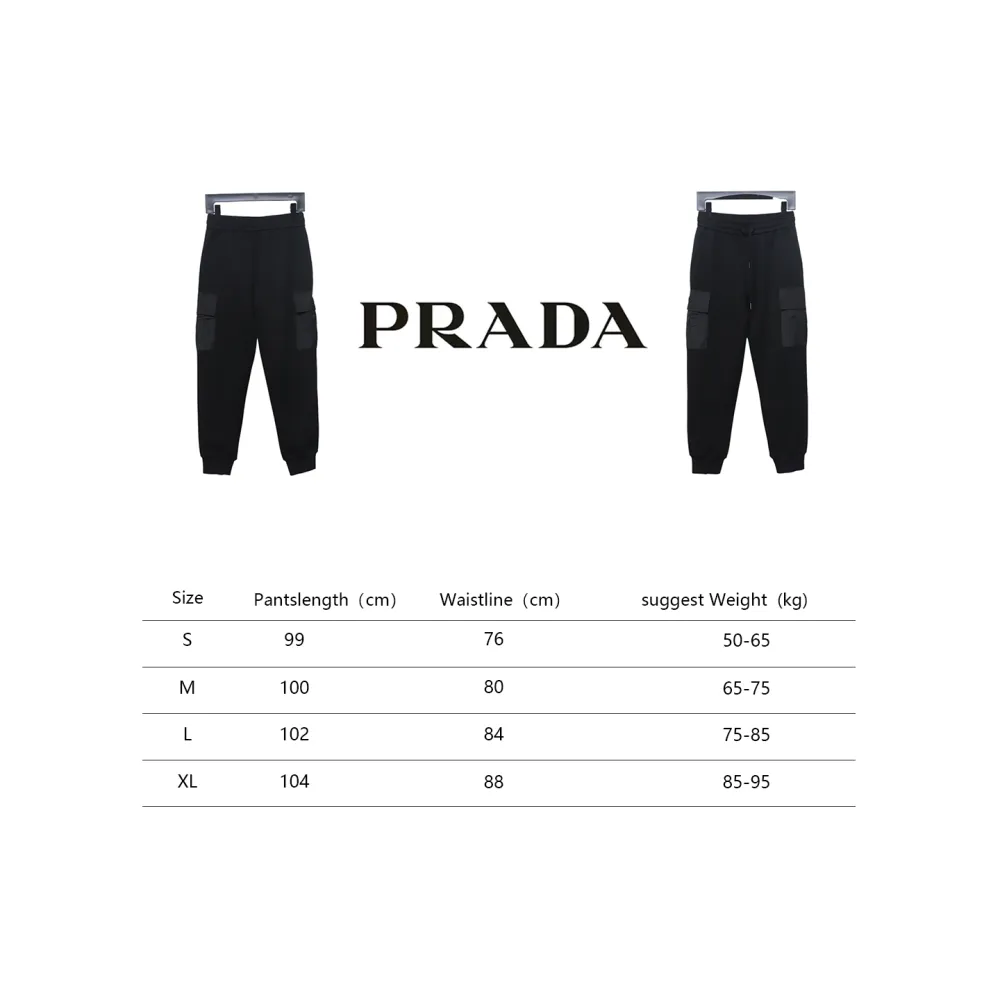 Prada Pocket Triangle Logo Cargo Trousers Black