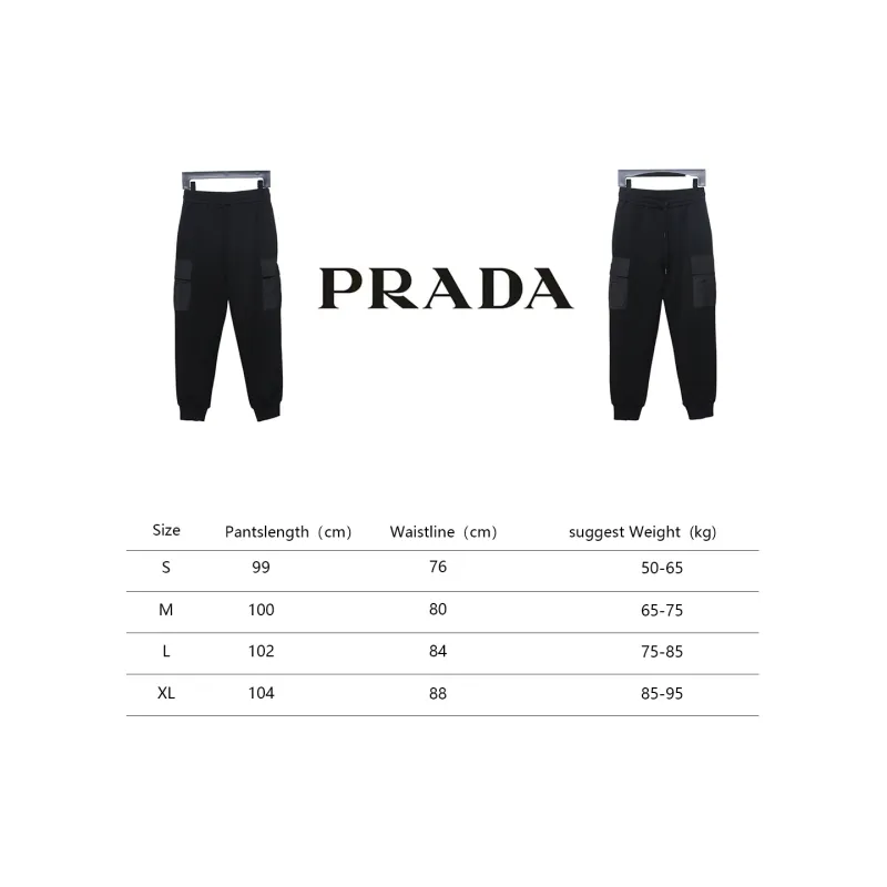 Prada Pocket Triangle Logo Cargo Trousers Black