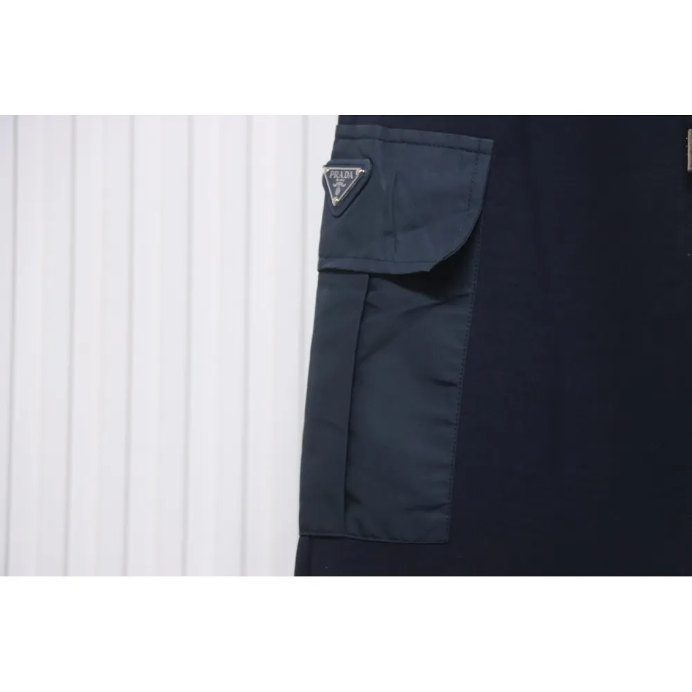 Prada Pocket Triangle Logo Cargo Trousers Dark Blue