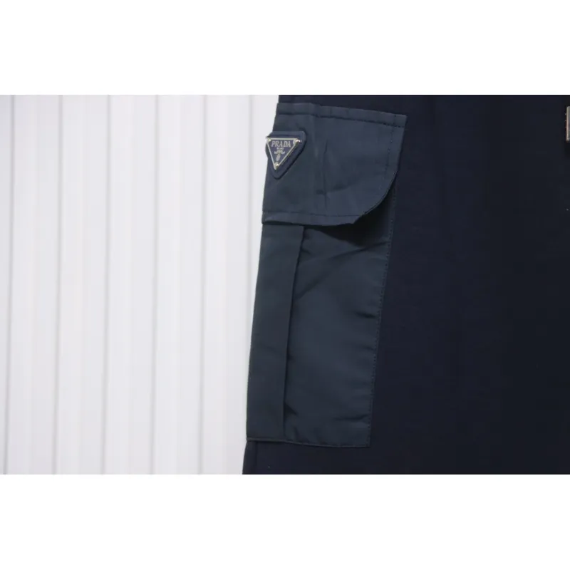 Prada Pocket Triangle Logo Cargo Trousers Dark Blue