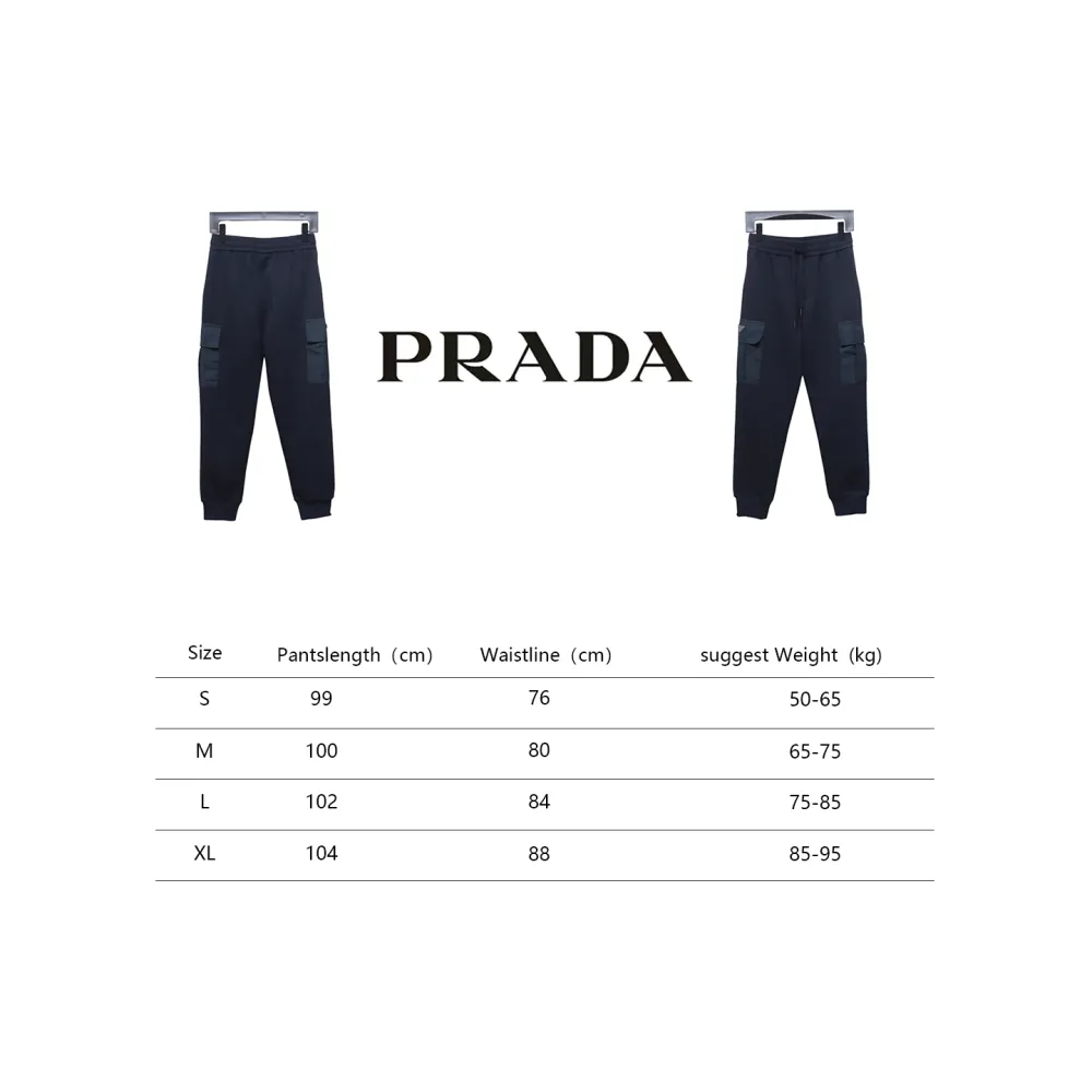Prada Pocket Triangle Logo Cargo Trousers Dark Blue