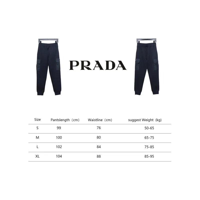 Prada Pocket Triangle Logo Cargo Trousers Dark Blue