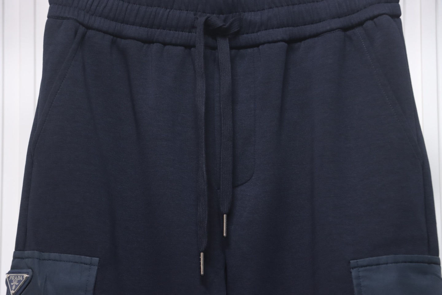 Prada Pocket Triangle Logo Cargo Trousers Dark Blue