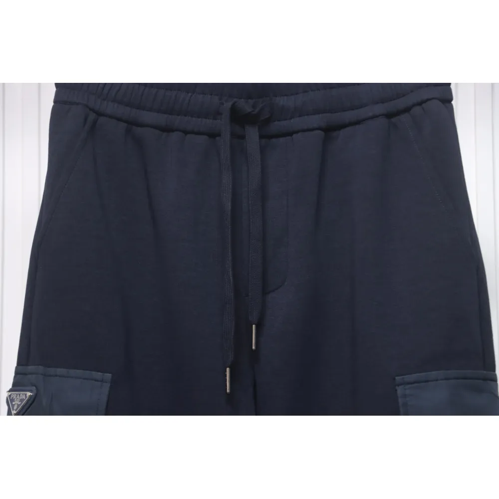 Prada Pocket Triangle Logo Cargo Trousers Dark Blue
