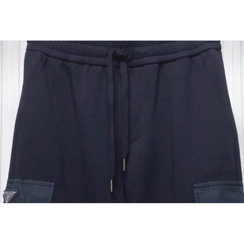 Prada Pocket Triangle Logo Cargo Trousers Dark Blue