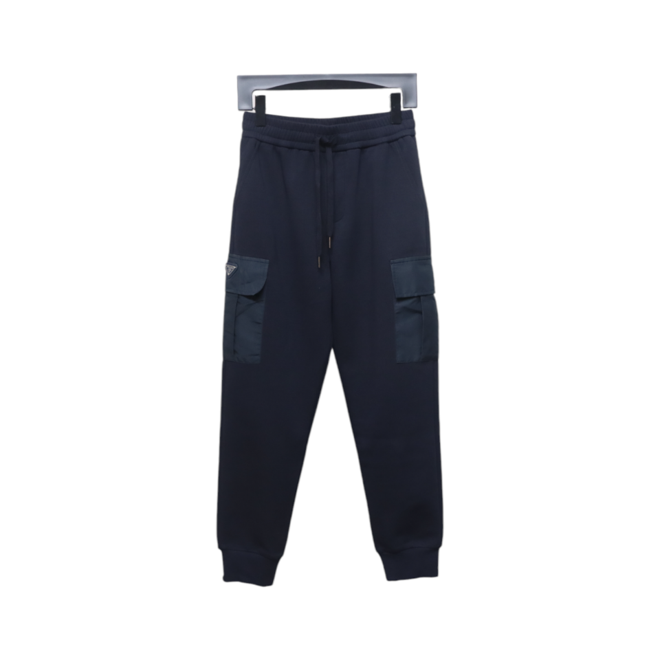 Prada Pocket Triangle Logo Cargo Trousers Dark Blue