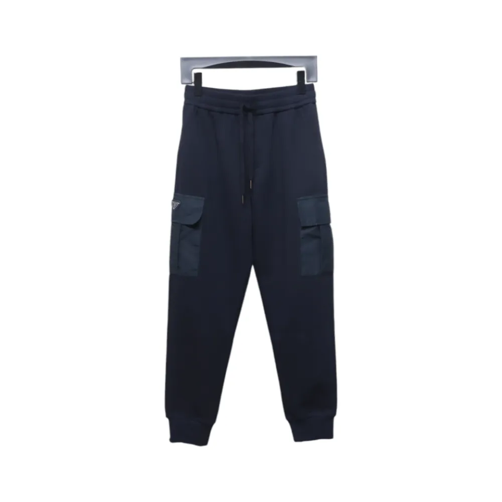Prada Pocket Triangle Logo Cargo Trousers Dark Blue