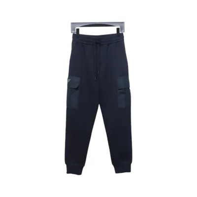 Prada Pocket Triangle Logo Cargo Trousers Dark Blue 01