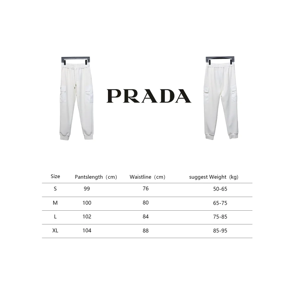Prada Pocket Triangle Logo Cargo Trousers White
