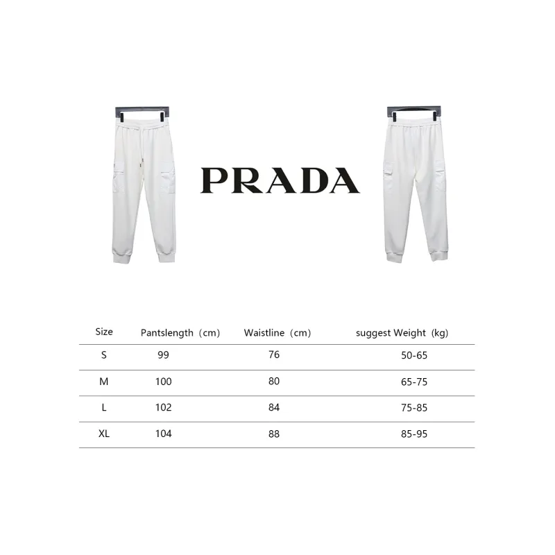 Prada Pocket Triangle Logo Cargo Trousers White