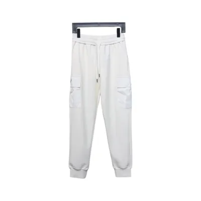 Prada Pocket Triangle Logo Cargo Trousers White 01