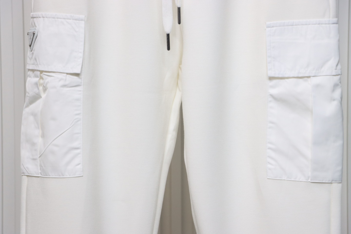 Prada Pocket Triangle Logo Cargo Trousers White
