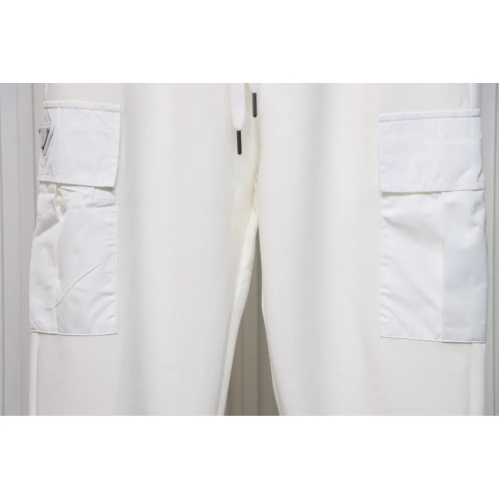 Prada Pocket Triangle Logo Cargo Trousers White
