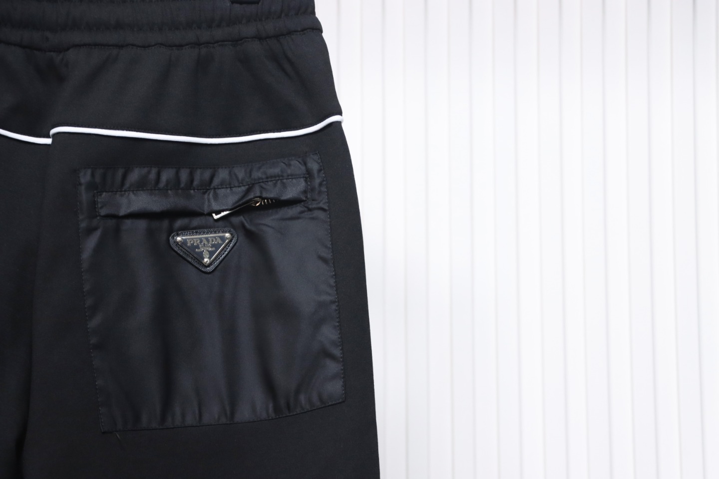 Prada Pocket Triangle Logo Space Cotton Trousers