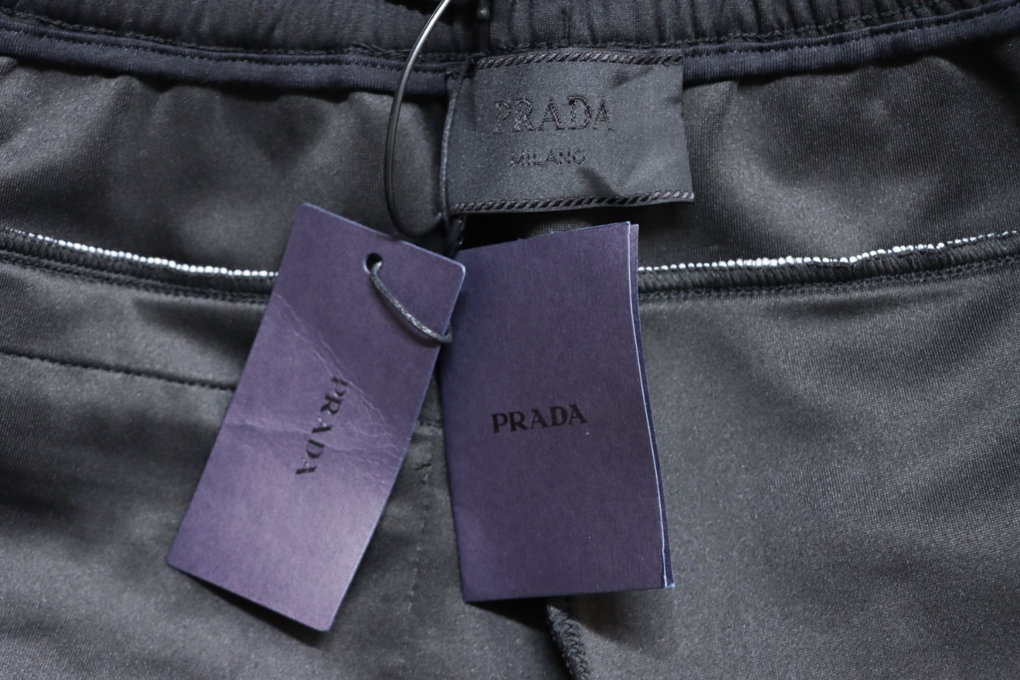 Prada Pocket Triangle Logo Space Cotton Trousers