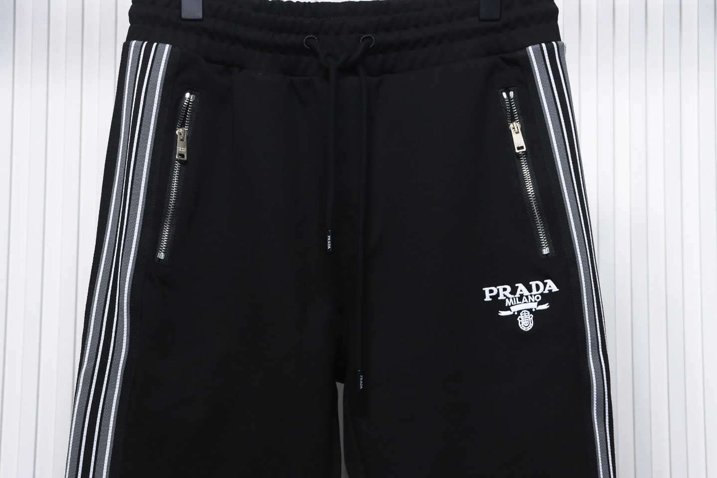 Prada Pocket Zip Side Weave Trousers