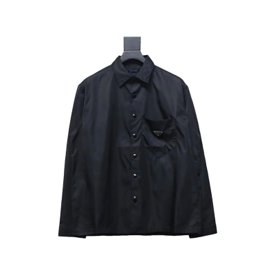 Prada Re-Nylon Pocket Triangle Logo Nylon Shirt Jacket 01