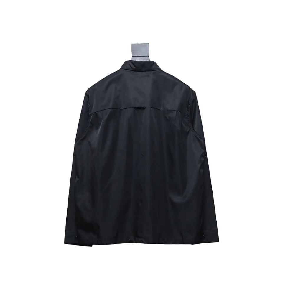 Prada Re-Nylon Pocket Triangle Logo Nylon Shirt Jacket