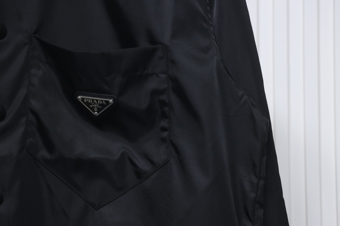 Prada Re-Nylon Pocket Triangle Logo Nylon Shirt Jacket