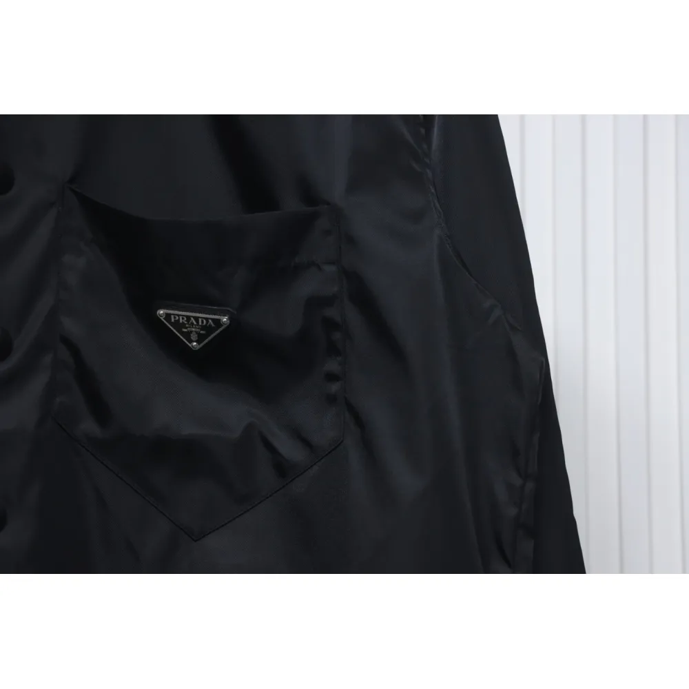 Prada Re-Nylon Pocket Triangle Logo Nylon Shirt Jacket