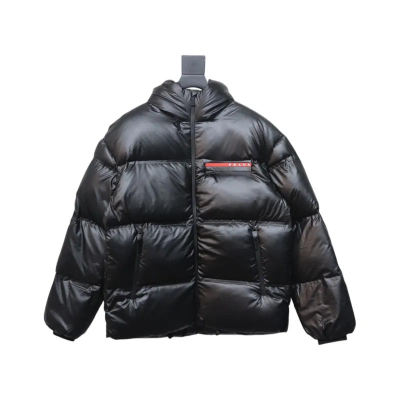 Prada Red Stripe Logo Down Jacket