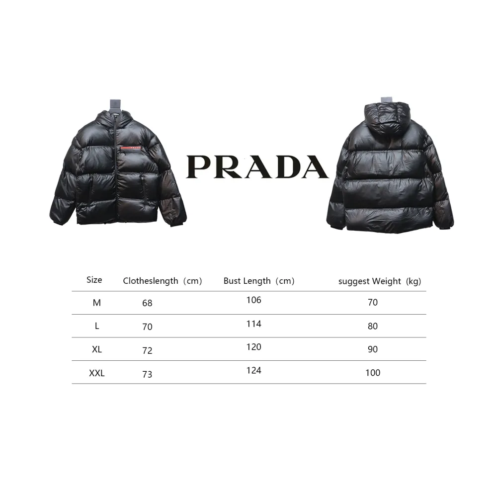 Prada Red Stripe Logo Down Jacket