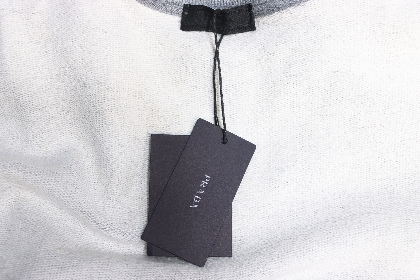 Prada Round Neck Hoodie With Triangle Logo On The Neckline