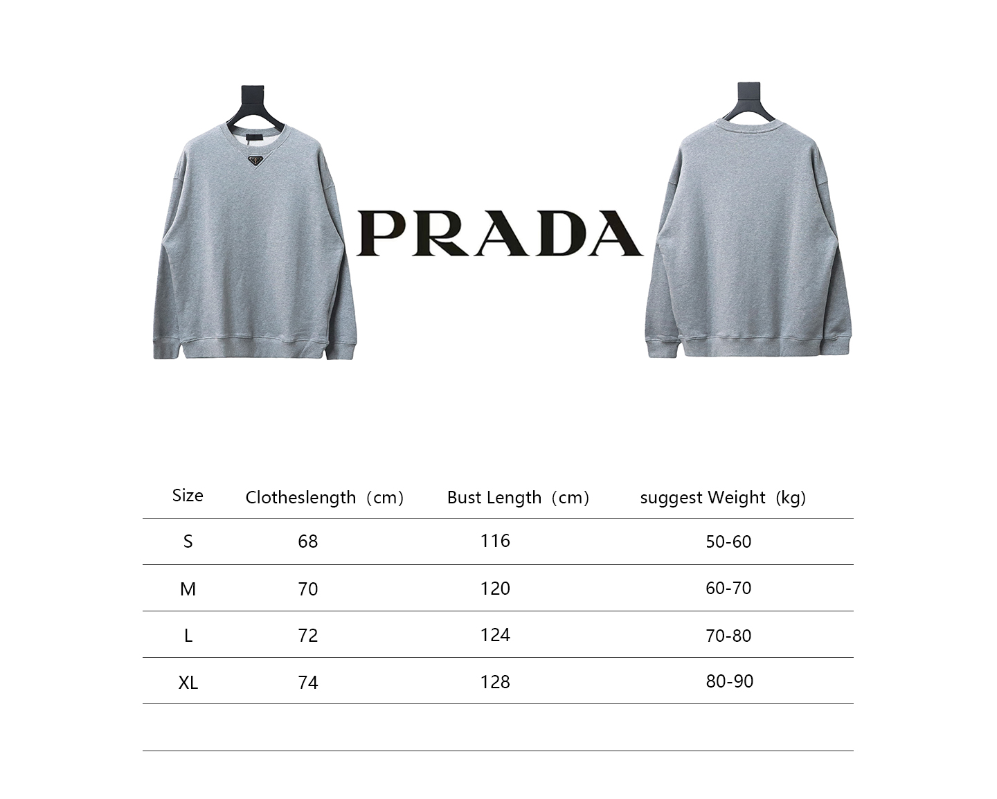 Prada Round Neck Hoodie With Triangle Logo On The Neckline