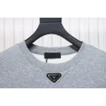 Prada Round Neck Hoodie With Triangle Logo On The Neckline