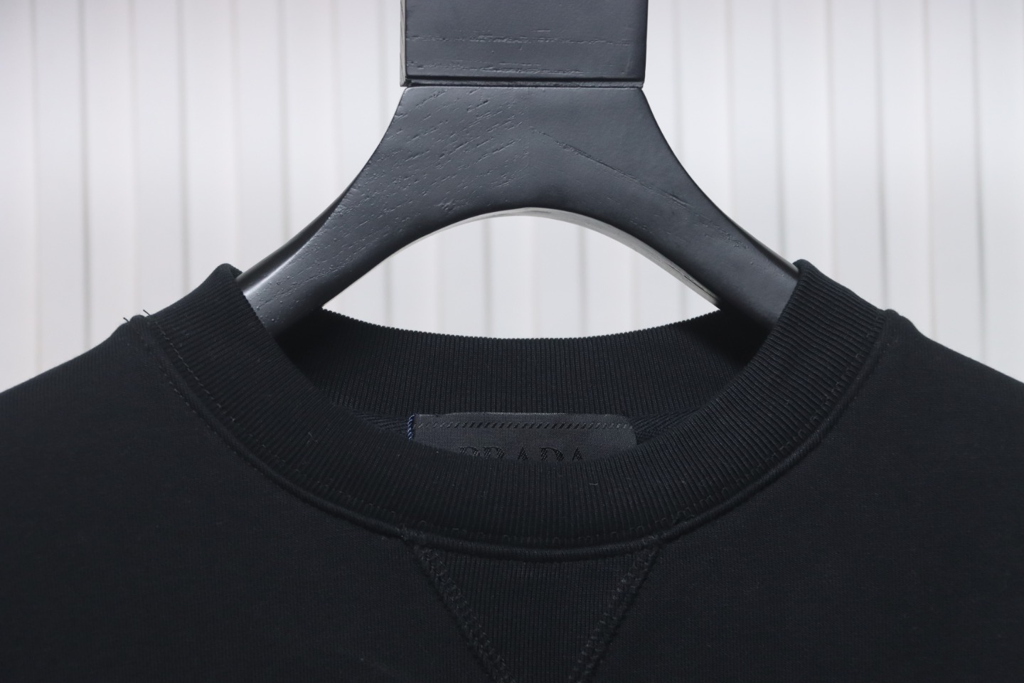 Prada Shadow Small Embroidery Crewneck Hoodie