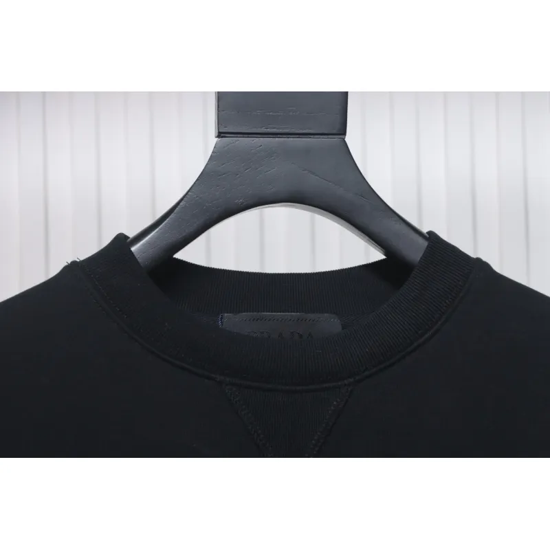Prada Shadow Small Embroidery Crewneck Hoodie