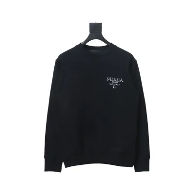 Prada Shadow Small Embroidery Crewneck Hoodie 01