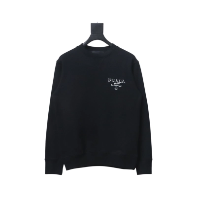 Prada Shadow Small Embroidery Crewneck Hoodie 01