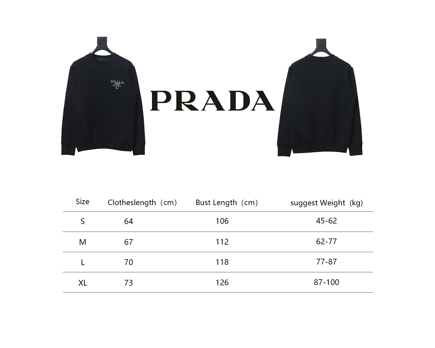 Prada Shadow Small Embroidery Crewneck Hoodie