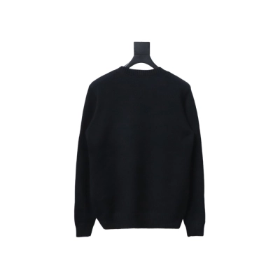 Prada Sweater With Floral Logo On Chest Black 02