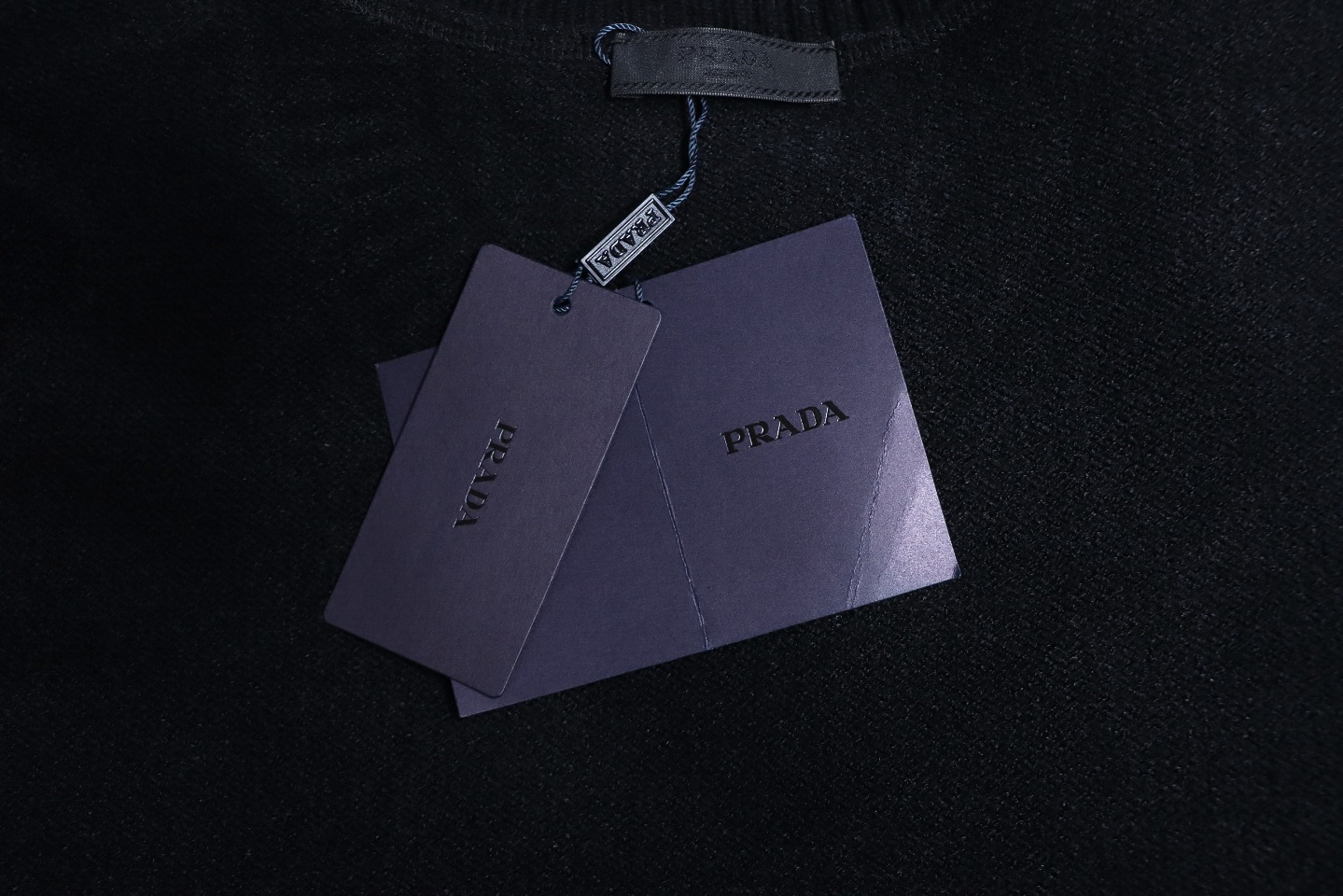 Prada Sweater With Floral Logo On Chest Black