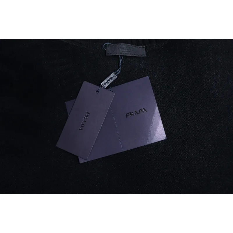 Prada Sweater With Floral Logo On Chest Black