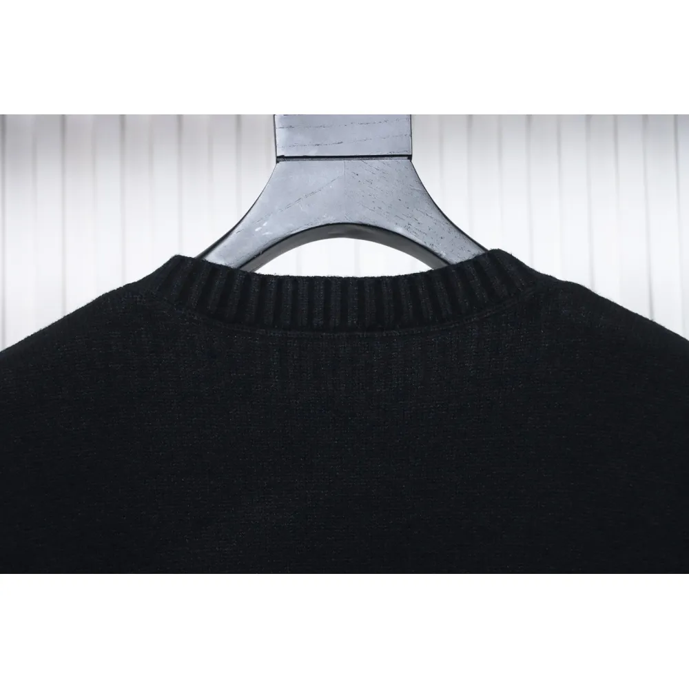 Prada Sweater With Floral Logo On Chest Black