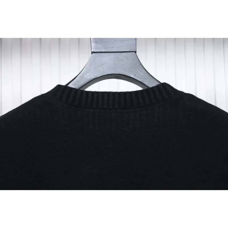 Prada Sweater With Floral Logo On Chest Black