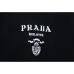 Prada Sweater With Floral Logo On Chest Black