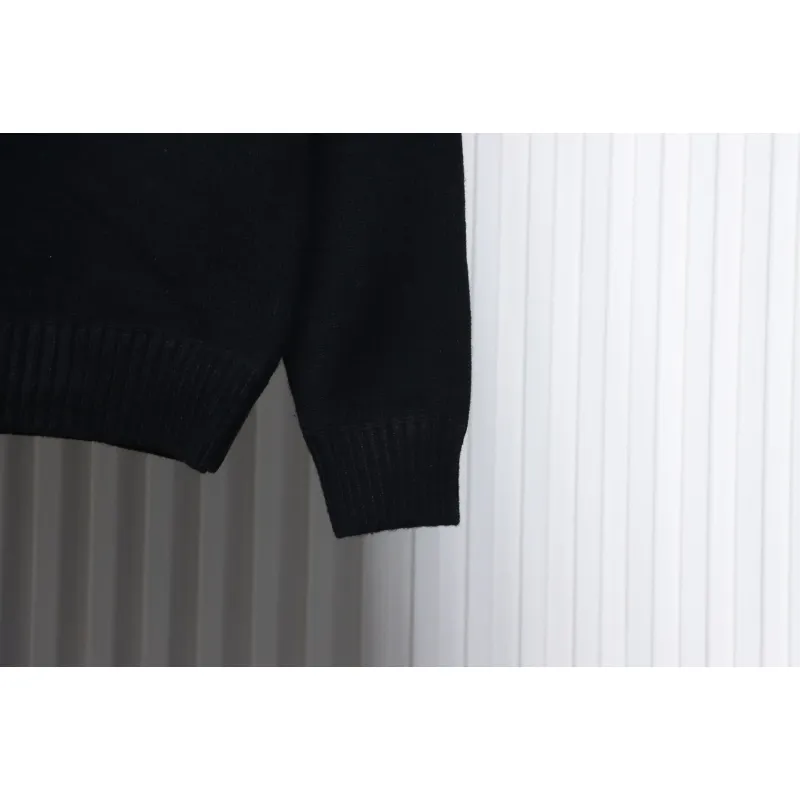 Prada Sweater With Floral Logo On Chest Black