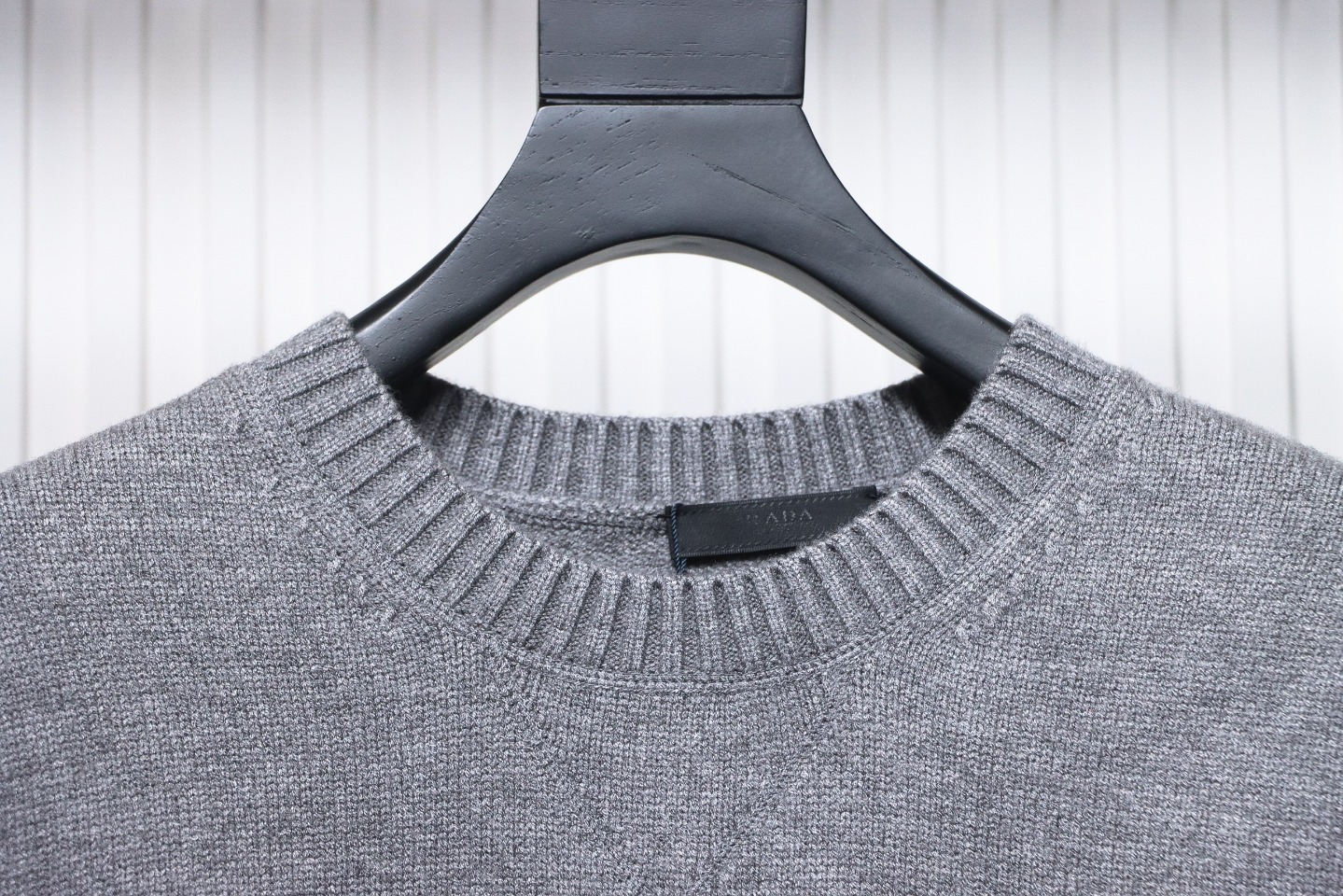 Prada Sweater With Floral Logo On Chest Grey