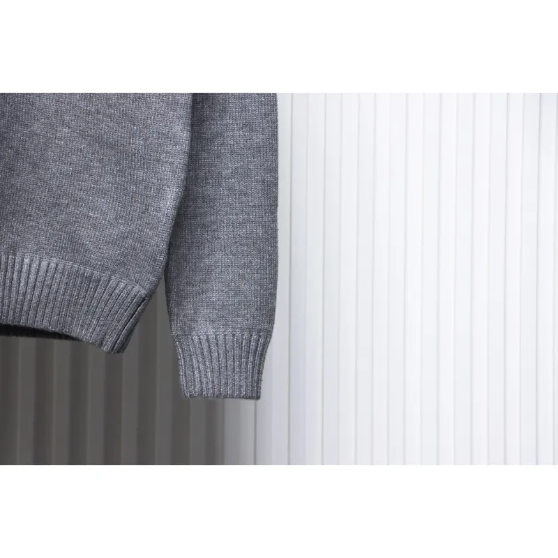 Prada Sweater With Floral Logo On Chest Grey